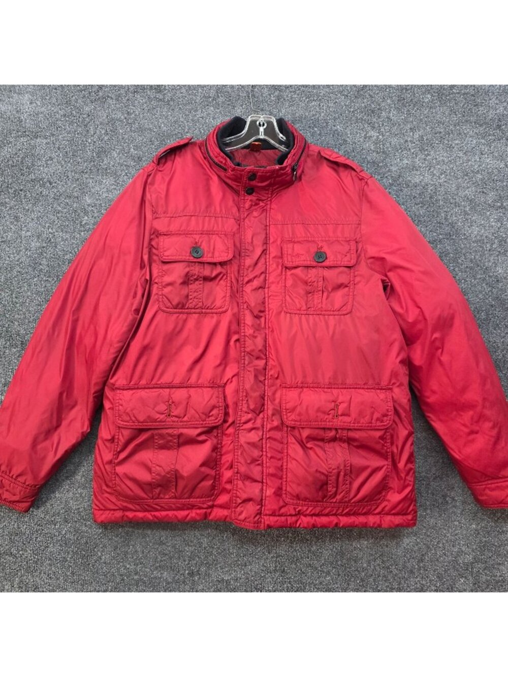 Dockers Puffer Jacket L Red Casual Outdoor Streetwear Hiking Layers Cabincore